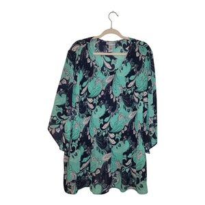 Women's Catherine's Paisley Sheer Blouse Size: 1X 18/20W